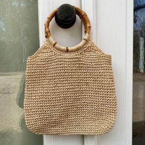 Vintage | Faded Glory Woven Bamboo Handle Bag